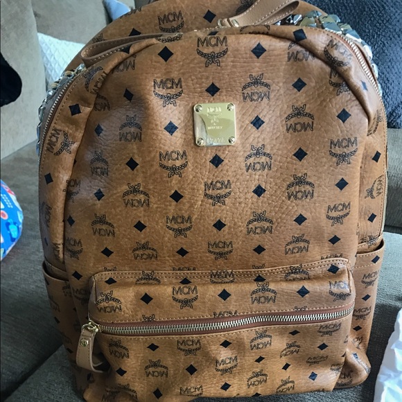 MCM XL Backpack with studs all around. - Picture 2 of 6